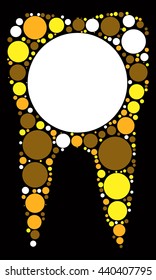 tooth shape vector design by color point