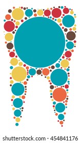 tooth shape vector design by color point