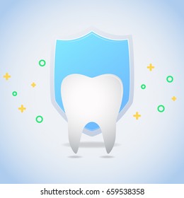 Tooth with shield to anti bacteria. [Protection Concept]