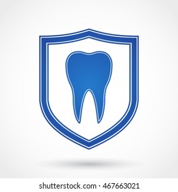tooth shield blue symbol