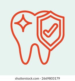 Obra de arte de símbolo de escudo de dientes diseño de Ilustración vectorial útil de moda impresionante fondo colorido.eps