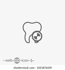 tooth shield vector icon