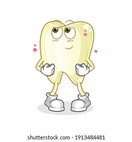 vector tímido dental. personaje de caricatura