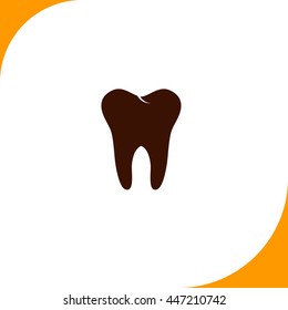 Tooth sign. Brown icon on white background