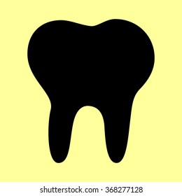 Tooth sign. Flat style icon vector illustration.