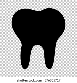 Tooth sign. Flat style icon on transparent background