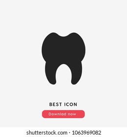 Tooth sign icon vector , dentist symbol vector illustration for web and mobil app isolated on grey background