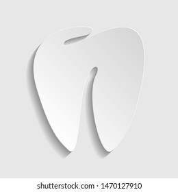 Tooth sign. Paper style icon. Illustration.