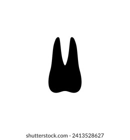 Tooth Silhouette, peut être utilisé pour le logo Gram, Pictogramme, Site Web, Applications, Icône, Symbole, Illustration d'art ou élément de création graphique. Illustration vectorielle