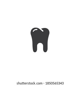 Tooth silhouette vector on a white background