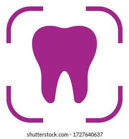 Tooth simple icon. Flat desing
