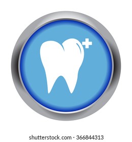 Tooth simple icon on colorful background