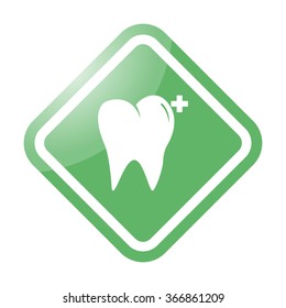 Tooth simple icon on colorful background