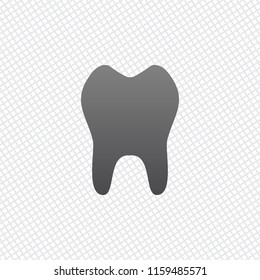 tooth. simple icon. On grid background