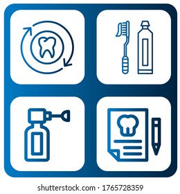 tooth simple icons set. Contains such icons as Tooth, Toothbrush, Ear spray, Dental insurance, can be used for web, mobile and logo