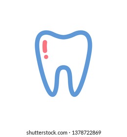 Tooth Simple Line Icon in minimal style - vector eps