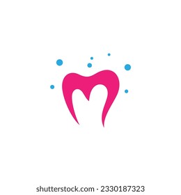 tooth simple logo design with bubble