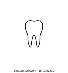 Tooth simple thin line icon vector illustration