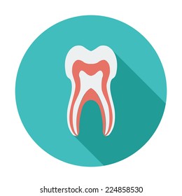 Tooth. Single flat color icon. Vector illustration.