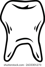 desenho de mão de ilustração única de dente