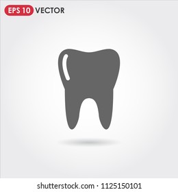 tooth single vector icon on light background