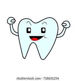 Tooth smile cartoon art vector