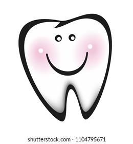 tooth smile face vector volumetric logo icon