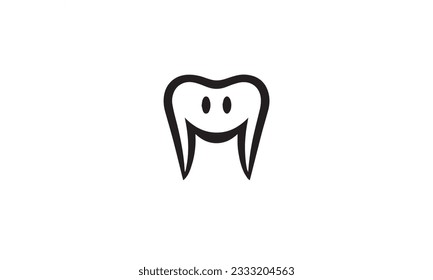 Tooth smile icon on white background