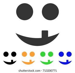 Tooth Smile icon. Vector illustration style is a flat iconic tooth smile symbol with black, gray, green, blue, yellow color variants. Designed for web and software interfaces.
