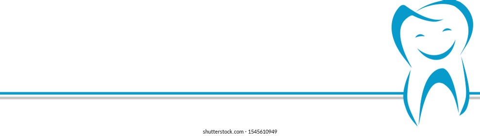 Tooth with smile and lines, dentist background
