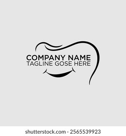Tooth and smile logo design template on a white background