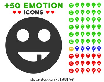 Tooth Smiley icon with colored bonus smile images. Vector illustration style is flat iconic symbols for web design, app user interfaces, messaging.