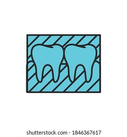 Tooth snapshot color line icon. Pictogram for web page, mobile app, promo. Editable stroke.