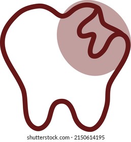 Tooth sore, illustration, vector on a white background.