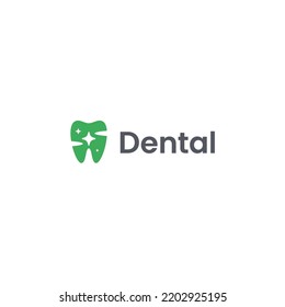 Tooth with sparkle modern logo. abstract stylish icon. Isolated object on white background