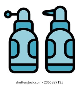 Tooth spray icon outline vector. Dentist care. Magic care color flat