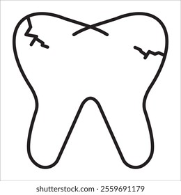 Tooth stock icon outline vector