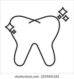 Tooth stock icon outline vector