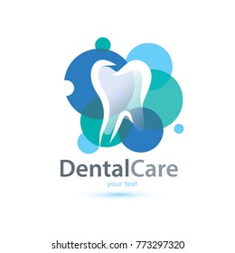 tooth stylized symbol, logo or emblem template