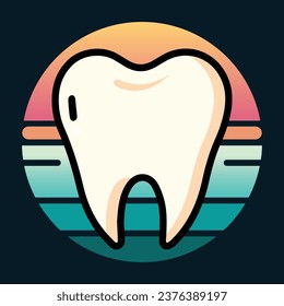 Tooth with a sunset background. It is perfect for dental care and dentistry-related websites and marketing materials, as well as for general health and wellness websites and marketing materials.
