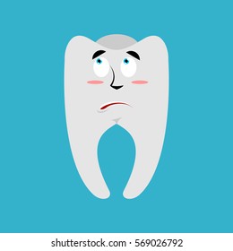 Tooth surprised Emoji. Teeth astonished emotion isolated
