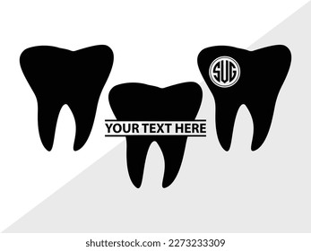 Tooth SVG Monogramm Vektorgrafik Silhouette