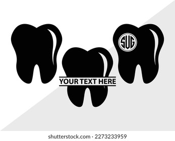 Tooth SVG monogram Vector Illustration Silhouette svg