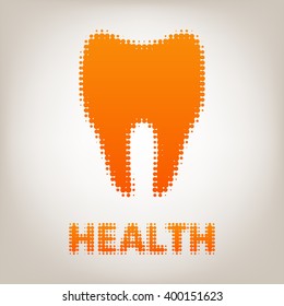 Tooth symbol - halftone logo.