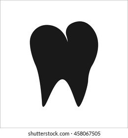 Tooth symbol sign simple icon on background