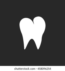 Tooth symbol sign simple icon on background