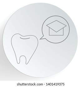 tooth talk about graduation hat icon, vector illustration