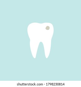 Tooth tartar bad ill teeth with caries. Oral dental hygiene teeth care vector illustration