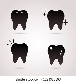 Tooth, teeth, dental, dentist vector icon set.