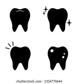 Tooth, teeth, dental, dentist vector icon set. 